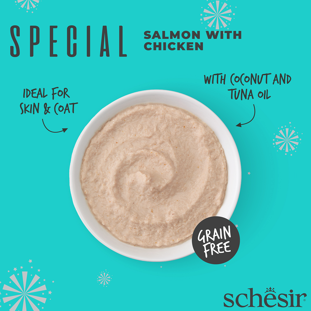 Schesir Special Skin and Coat Salmon Mousse Cat Wet Food
