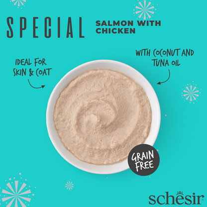 Schesir Special Skin and Coat Salmon Mousse Cat Wet Food