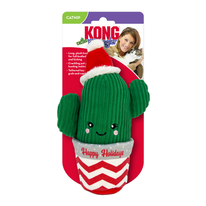 Kong Wrangler Cactus Toy for Cats (Green and Red)