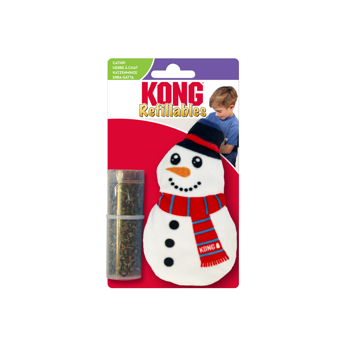 Kong Refillables Snowman Toy for Cats (White)