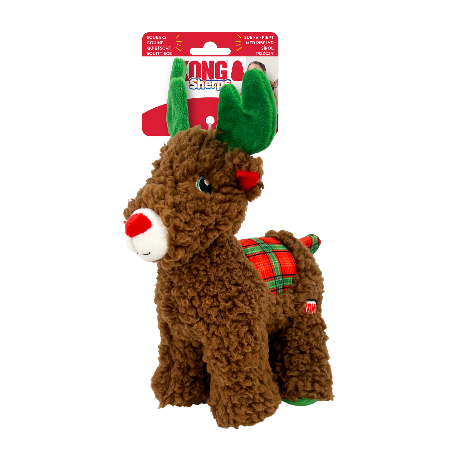Kong Sherps Reindeer Toy for Dogs (Brown)