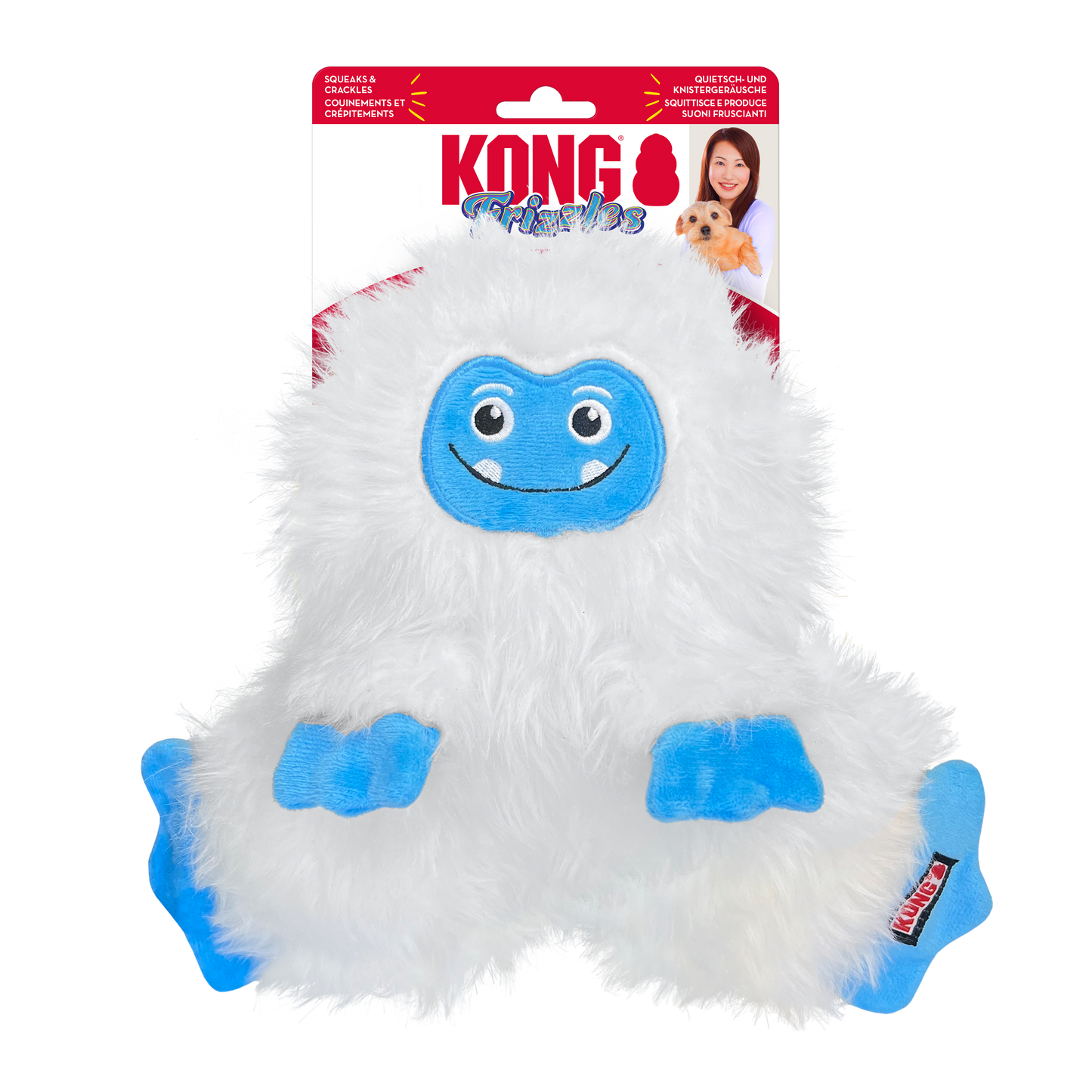 Kong Frizzles Yeti Toy for Dogs (White)