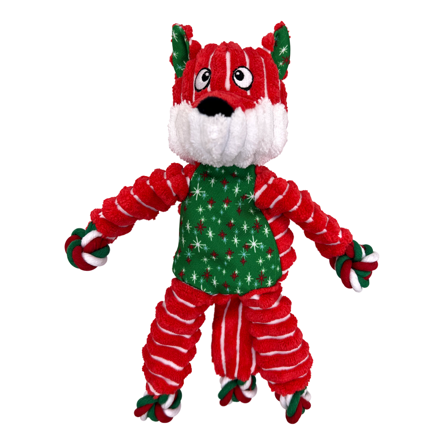 Kong Floppy Knots Fox Toy for Dogs (Red & Green)