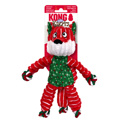 Kong Floppy Knots Fox Toy for Dogs (Red & Green)