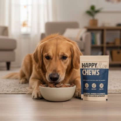 Nootie Happy Chew Dehydrated Blueberry Flavoured Chicken Jerky Dog Treat
