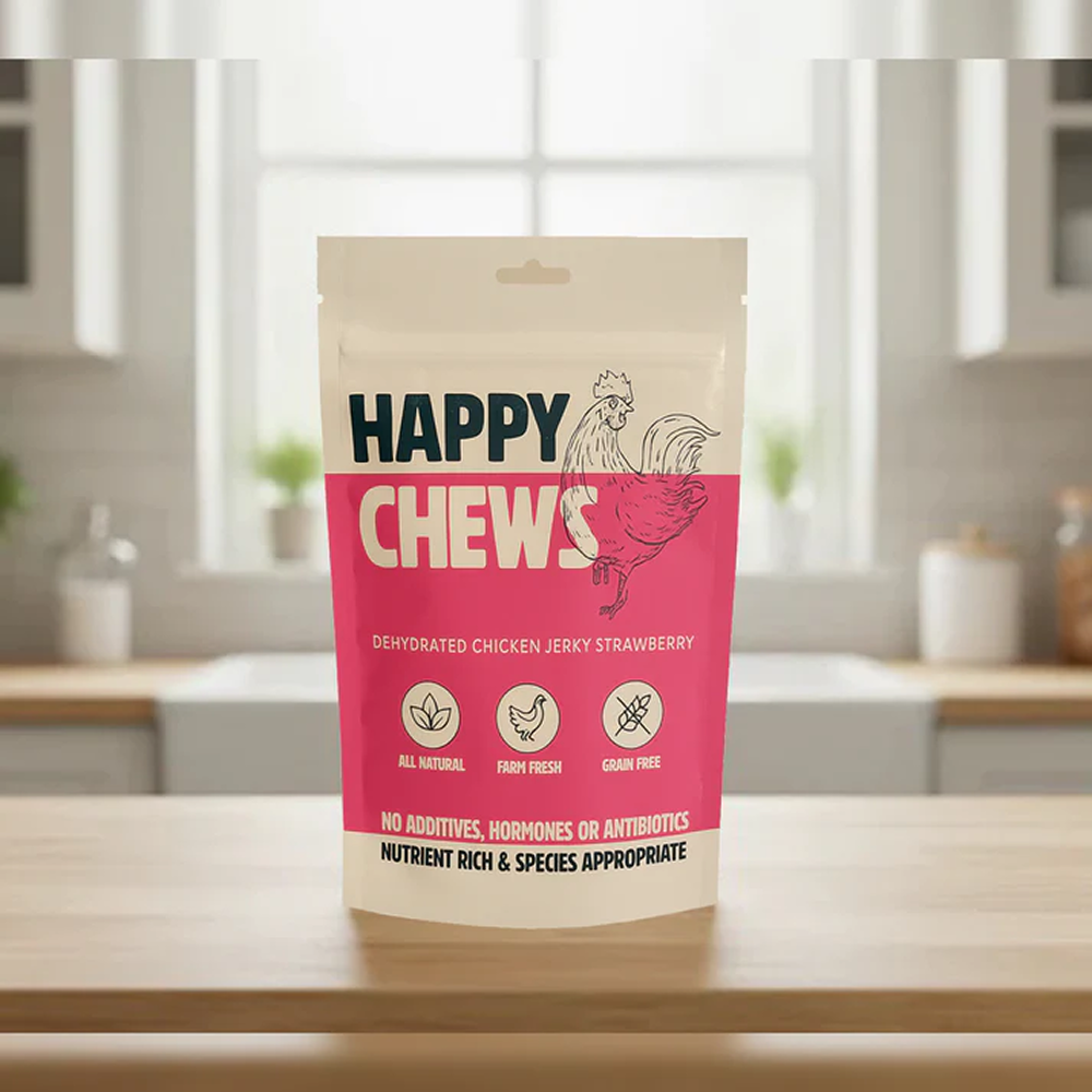 Nootie Happy Chew Dehydrated Strawberry Flavoured Chicken Jerky Dog Treat