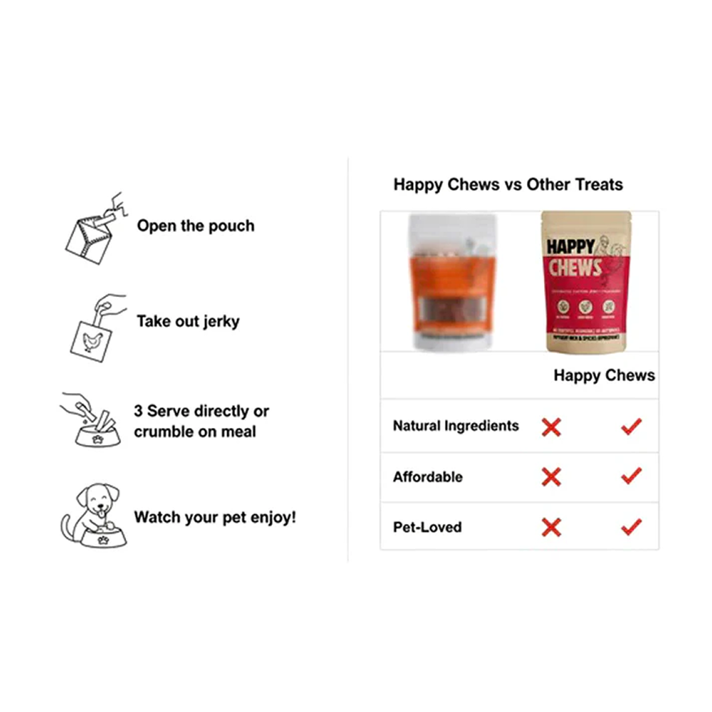 Nootie Happy Chew Dehydrated Strawberry Flavoured Chicken Jerky Dog Treat