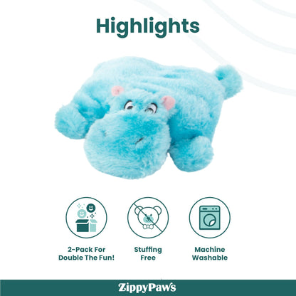 Zippy Paws Squeakie Pads Hippo & Aligator Plush Toy for Dogs