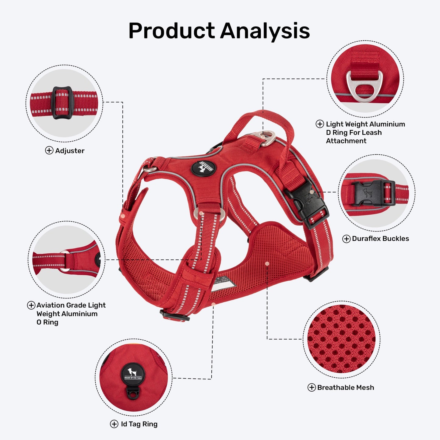 HUFT Xplorers Harness for Dogs (Red)