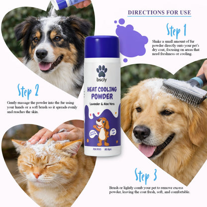 Bscly Lavender & Aloe Vera Heat Cooling Powder for Dogs