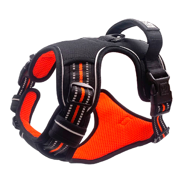 M Pets Water Resistant 3buckle Hiking Harness for Dogs (Orange)