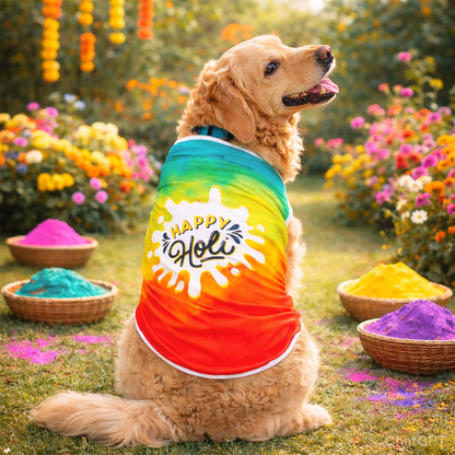 Pets Way Tie & Dye Holi T shirt for Dogs