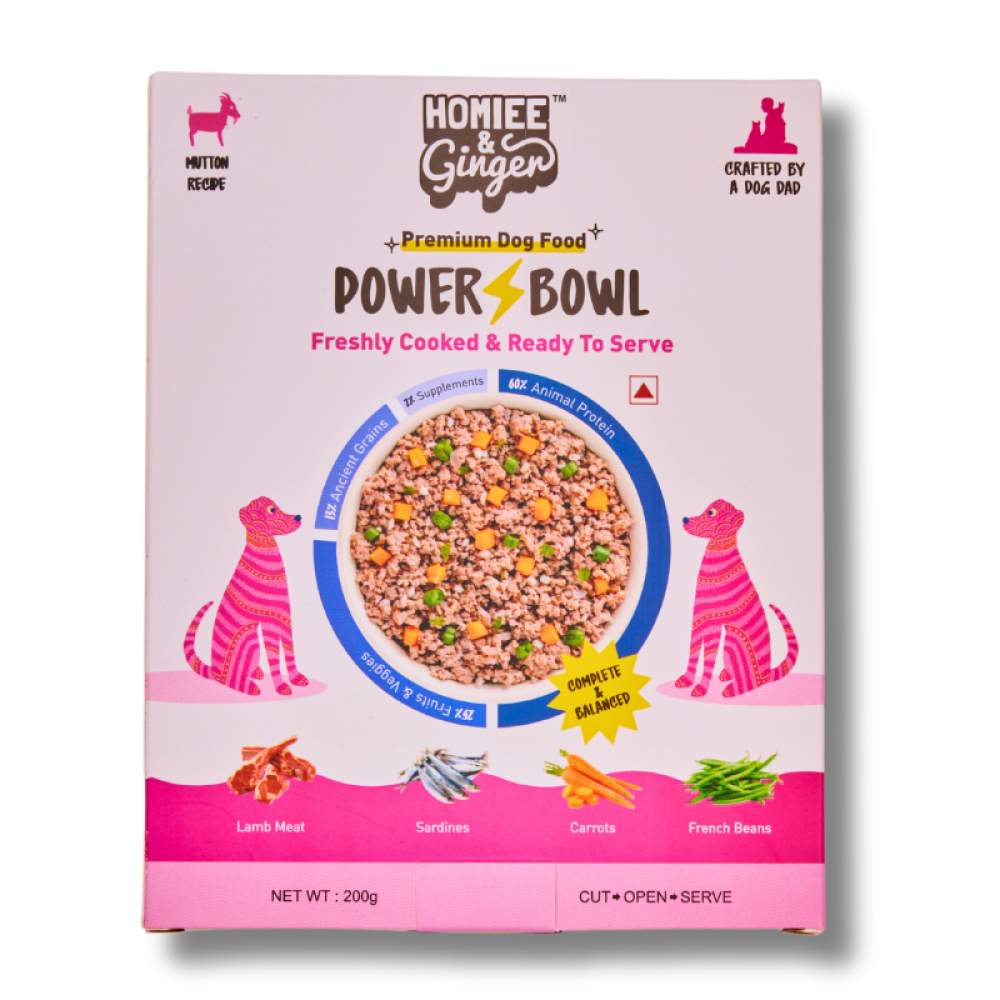 Homiee & Ginger Power Bowl Surf & Turf, Fish Fiesta and Chicken & Barley Fresh Food for Dogs Combo