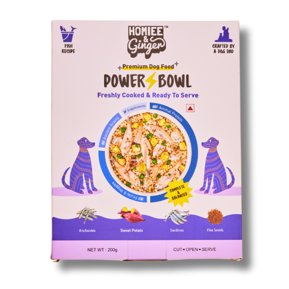 Homiee & Ginger Power Bowl Surf & Turf, Fish Fiesta and Chicken & Barley Fresh Food for Dogs Combo