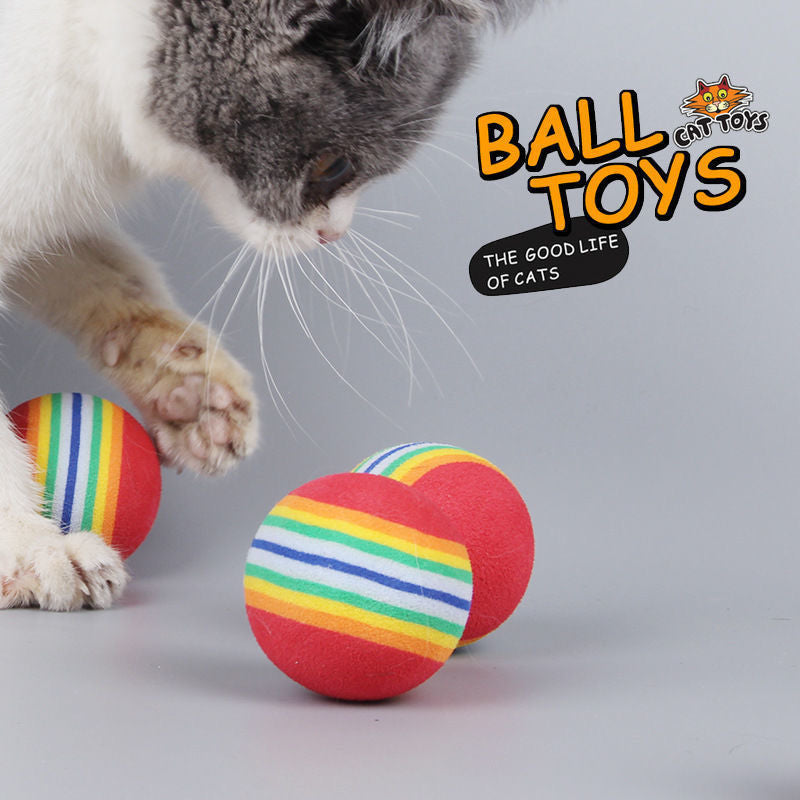 KUTKUT Foam Balls for Cats (Rainbow)