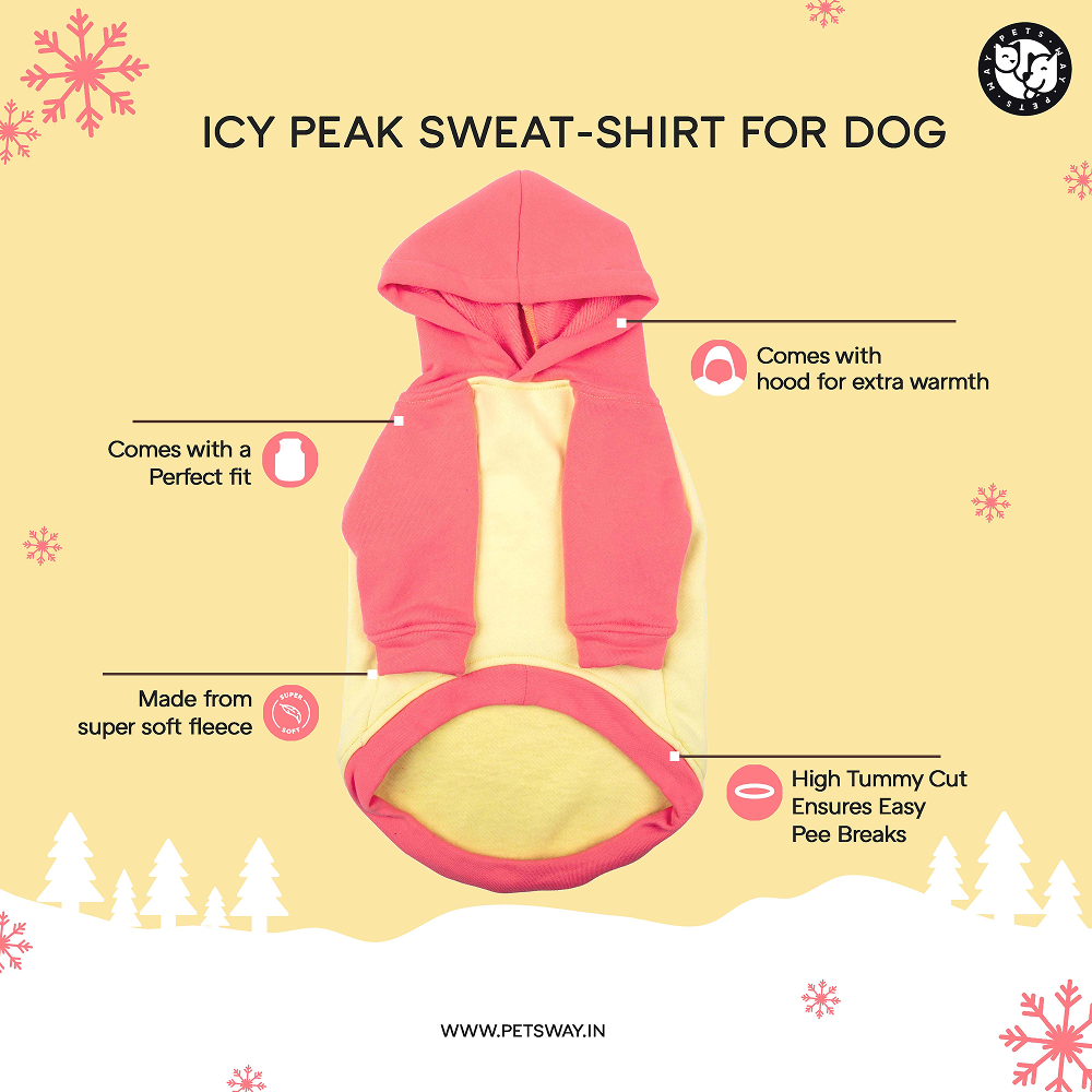 Pets Way Icy Peak Winter Sweatshirt for Dogs (Pink)