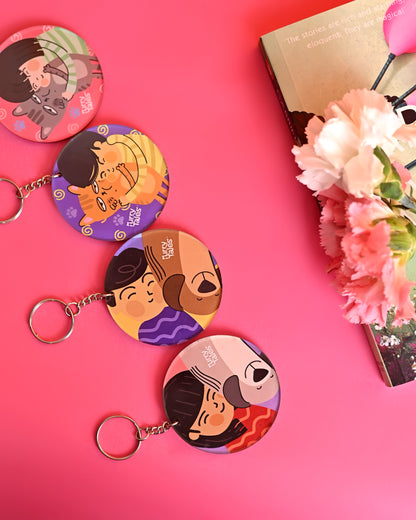 Furry Tales Whiskers Hates Dad Hugs Acrylic Key Chain