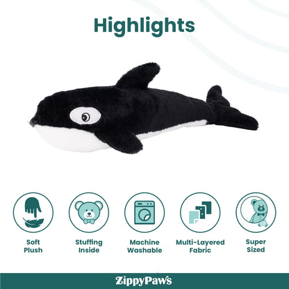 Zippy Paws Killer Whale Jigglerz Plush Toy for Dogs