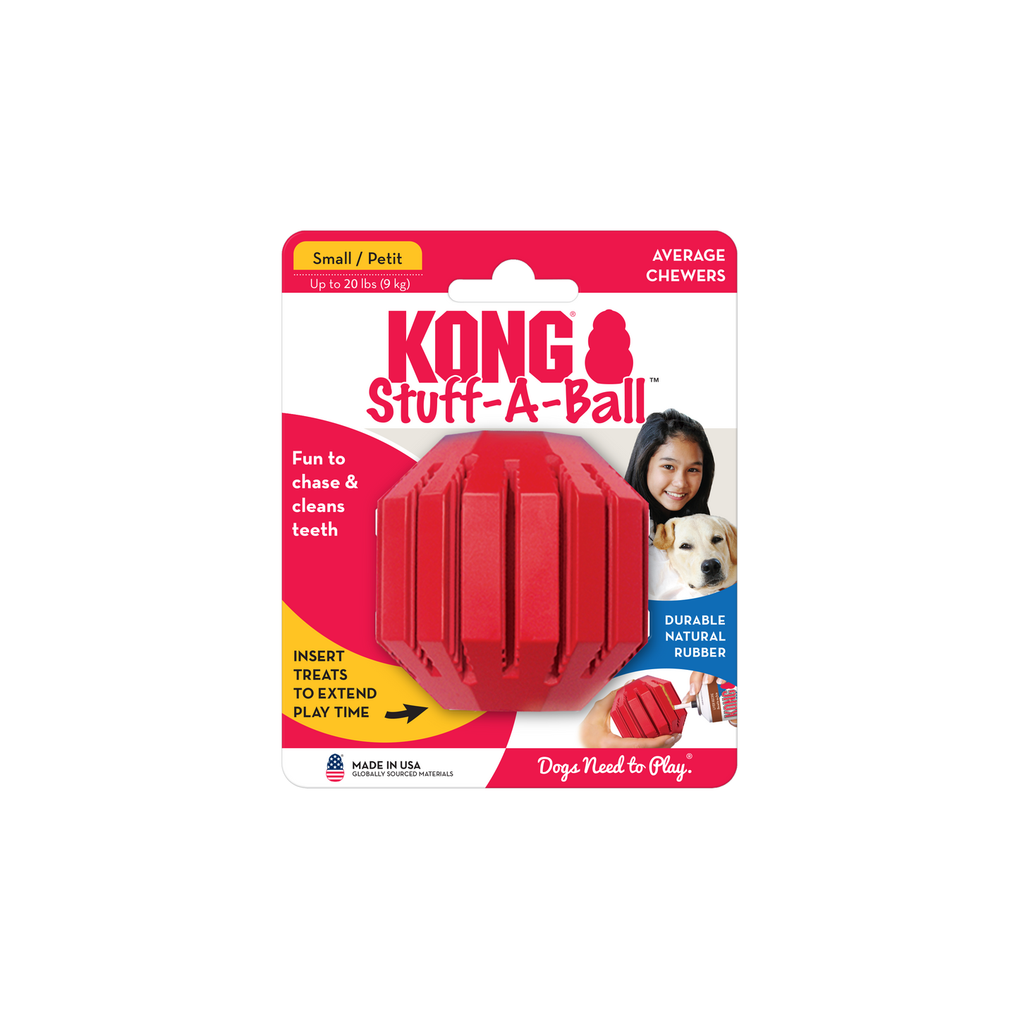 Kong Stuff A Ball Toy for Dogs (Red)