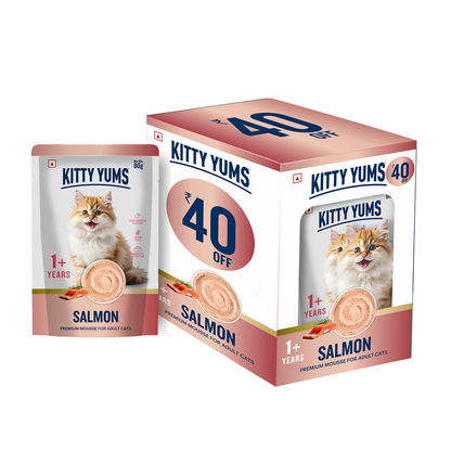 Kitty Yum Salmon Mousse Adult Cat Wet Food