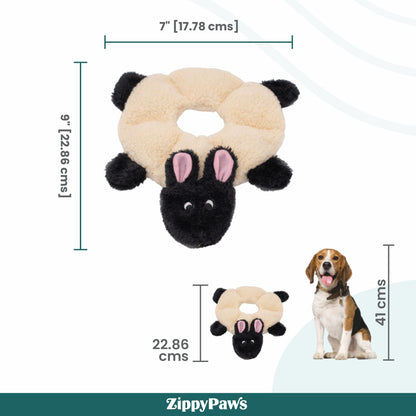 Zippy Paws Loopy Sheep Plush Toy for Dogs
