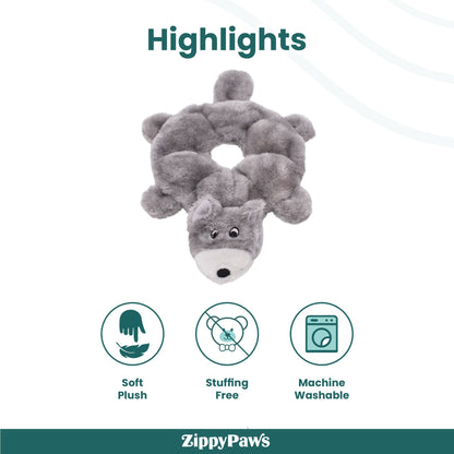 Zippy Paws Loopy Wolf Plush Toy for Dogs