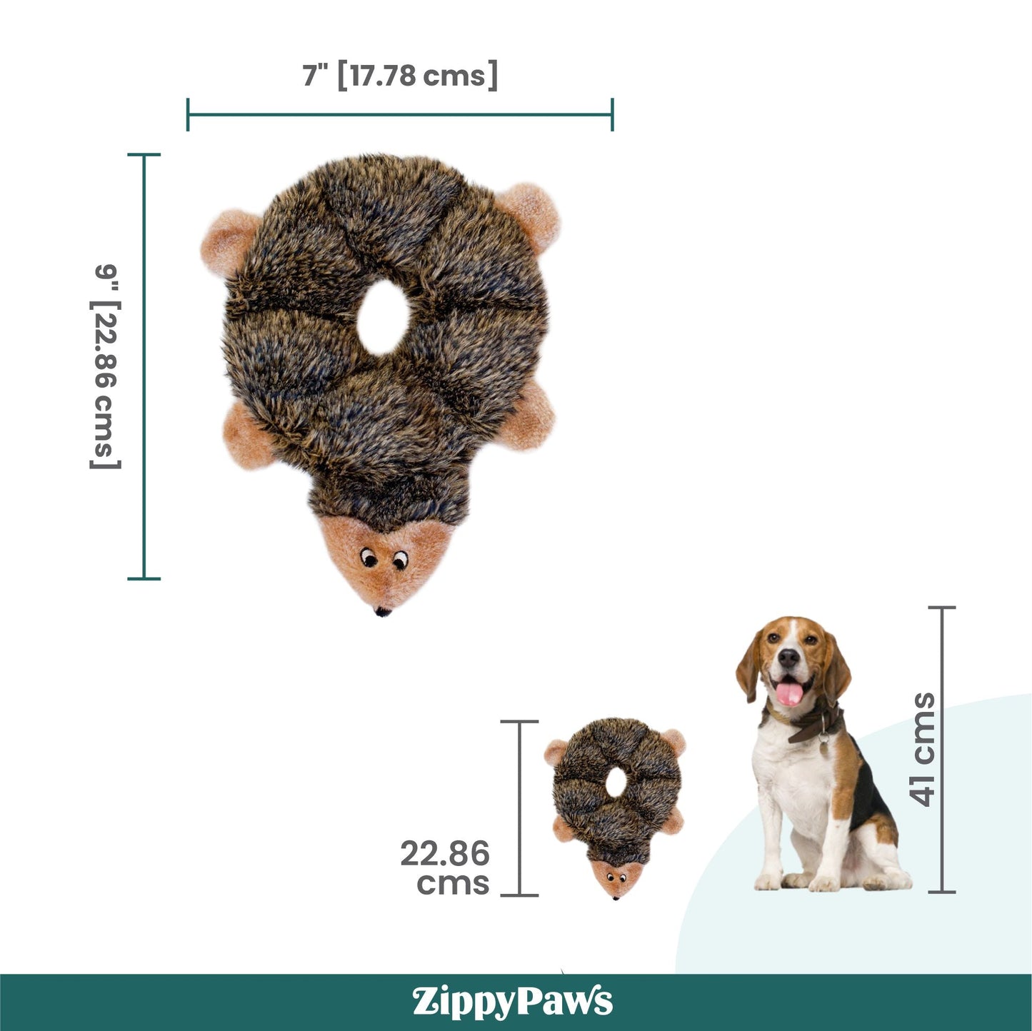 Zippy Paws Loopy Hedgehog Plush Toy for Dogs