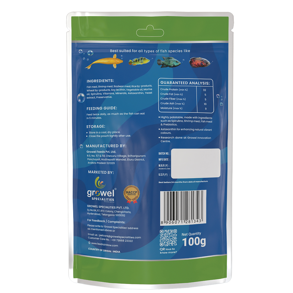 Growel Rainbow Medium 5.5mm Floating Pellet for Fish
