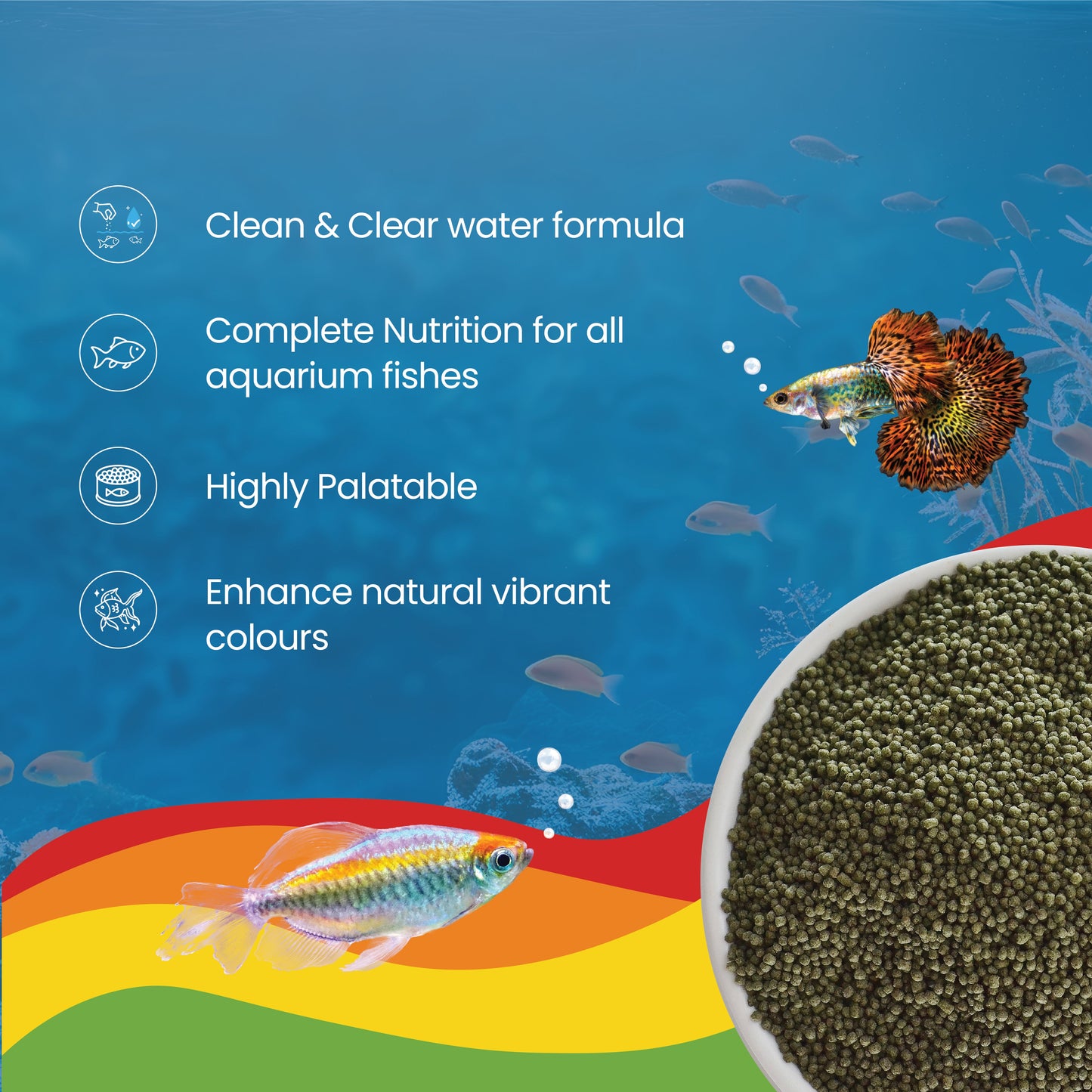 Growel Rainbow Micro 0.9mm Floating Pellet for Fish