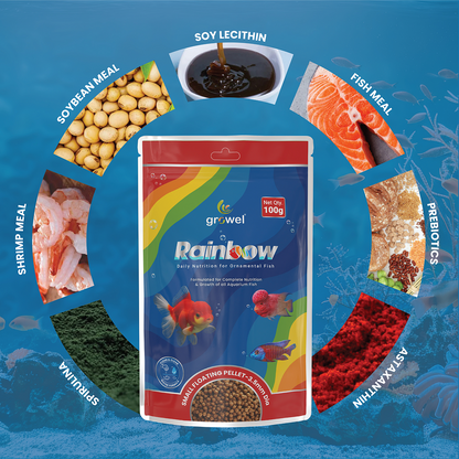 Growel Rainbow Small 3.5mm Floating Pellet for Fish