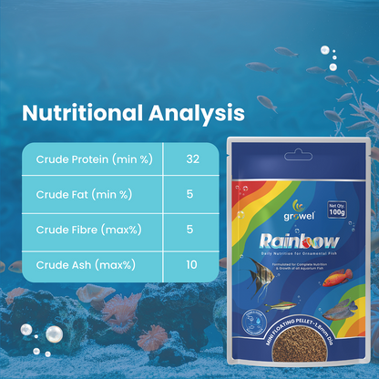Growel Rainbow Medium 5.5mm Floating Pellet for Fish