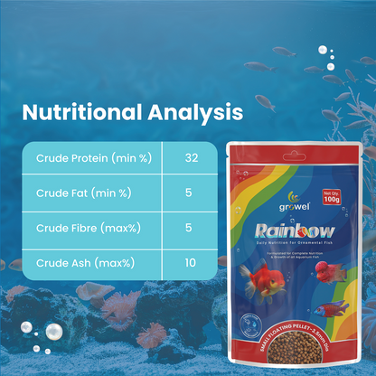 Growel Rainbow Small 3.5mm Floating Pellet for Fish