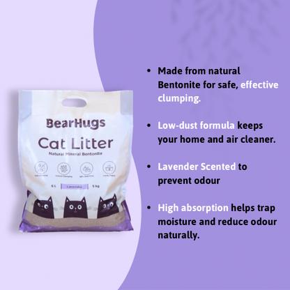 BearHugs Lavender Scented Bentonite Cat Litter