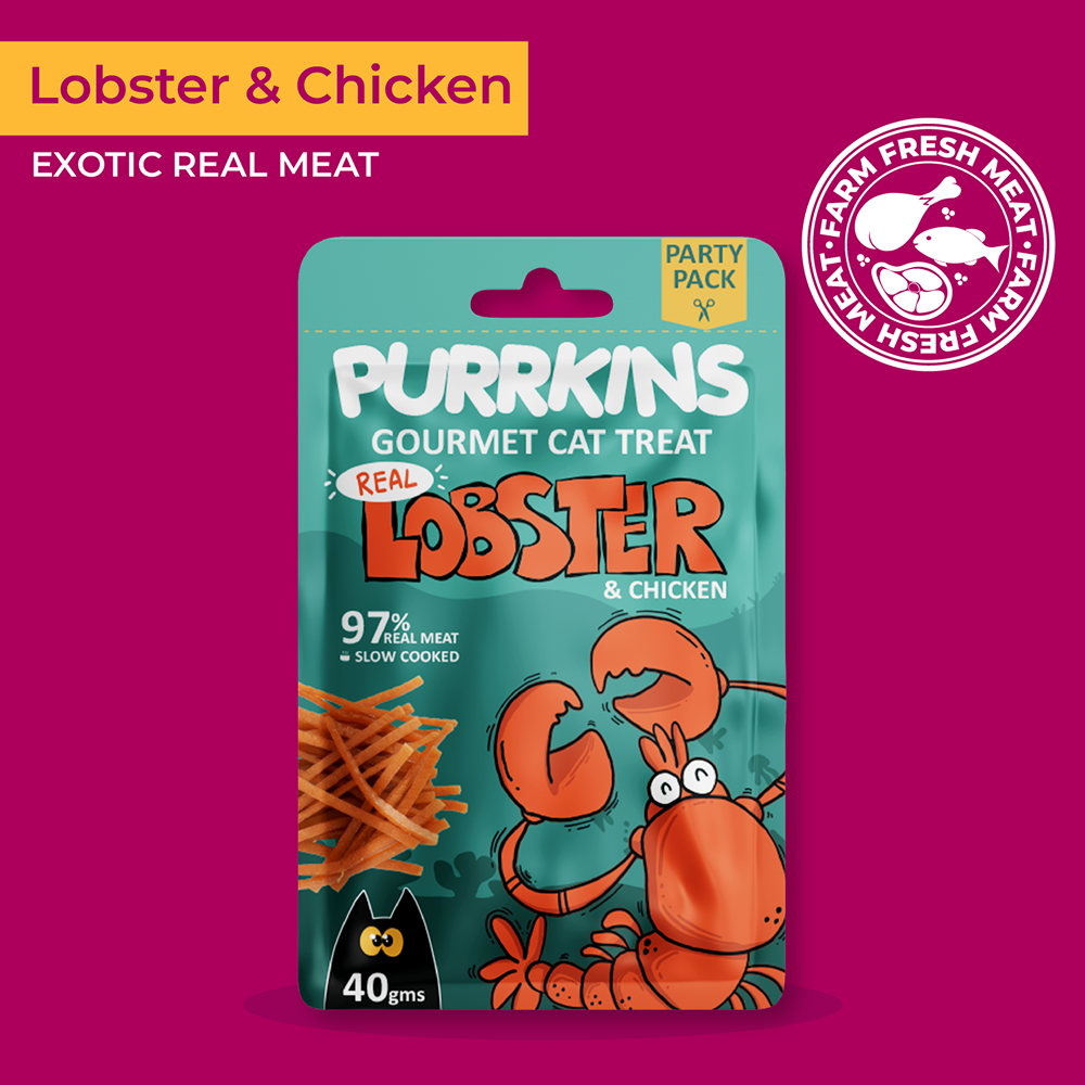 Purrkins Lobster & Chicken Soft Jerky Cat Treats