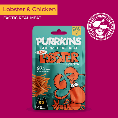 Purrkins Lobster & Chicken Soft Jerky Cat Treats