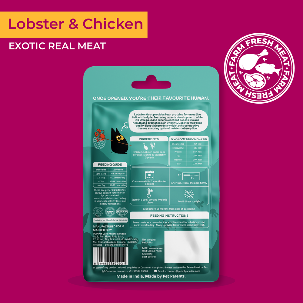 Purrkins Lobster & Chicken Soft Jerky Cat Treats