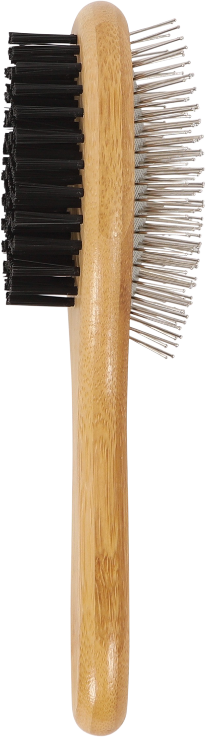 M PETS Bamboo Ball Pin Double Sided Grooming Brush for Dogs and Cats (Brown)