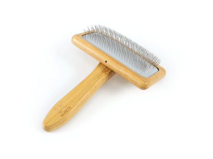 M PETS Bamboo Slicker Brush for Dogs and Cats (Brown)