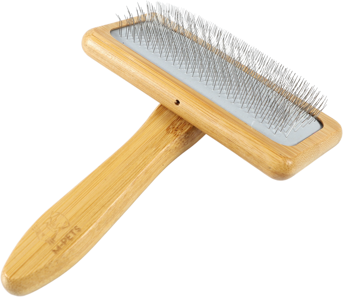 M PETS Bamboo Slicker Brush for Dogs and Cats (Brown)