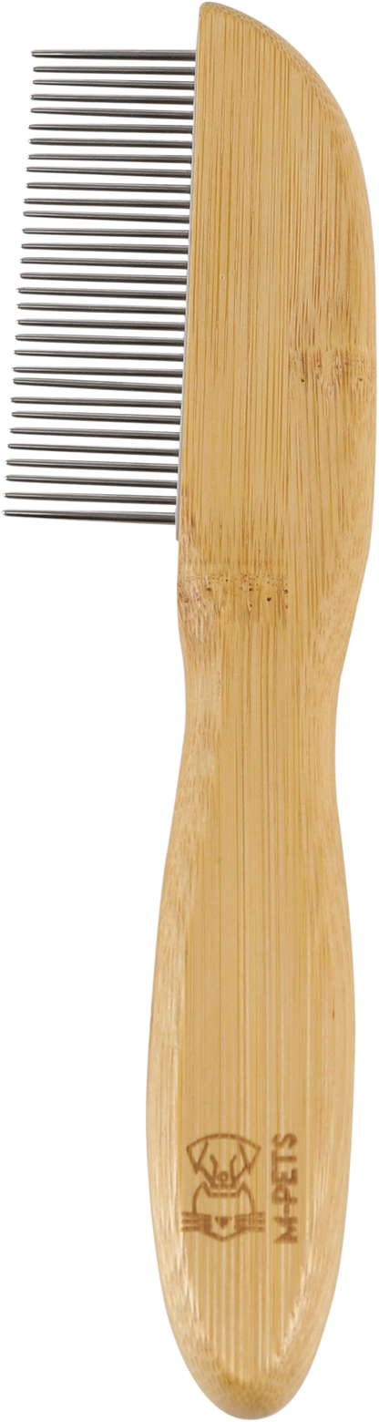 M PETS Bamboo Regular Comb With Rotating Teeth for Dogs and Cats (Brown)