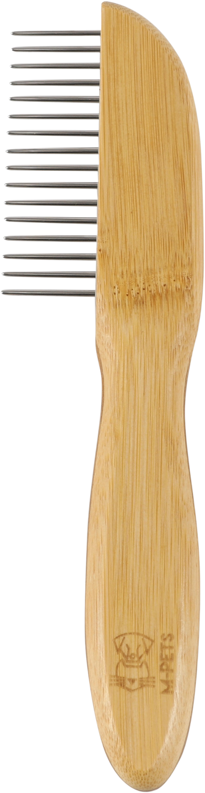 M PETS Bamboo Regular Comb With Rotating Teeth for Dogs and Cats (Brown)