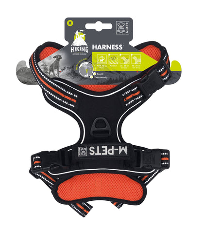 M Pets Water Resistant 3buckle Hiking Harness for Dogs (Orange)