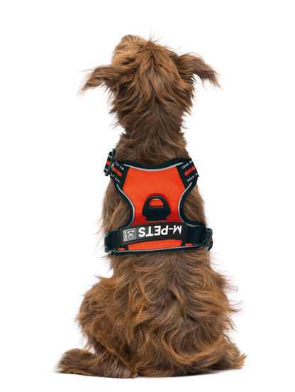 M Pets Water Resistant 3buckle Hiking Harness for Dogs (Orange)