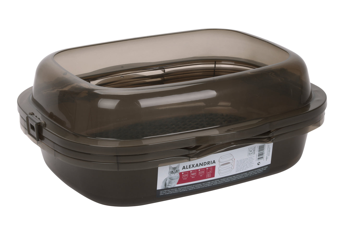 M Pets Alexandria 2 Layer Cat Litter Tray for Cats (Taupe Grey)