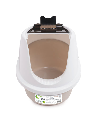 M Pets Eco Tima Desert Sand Box for Cats (Desert Sand & White)