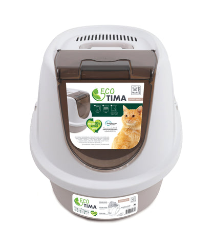 M Pets Eco Tima Desert Sand Box for Cats (Desert Sand & White)