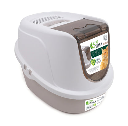 M Pets Eco Tima Desert Sand Box for Cats (Desert Sand & White)