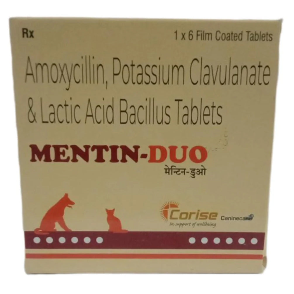 Corise Mentin Duo Tablet (Amoxycillin & Clavulanate) for Dogs and Cats