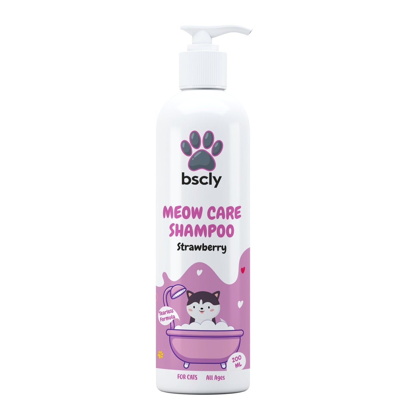 Bscly Strawberry Meow Care Shampoo for Cats
