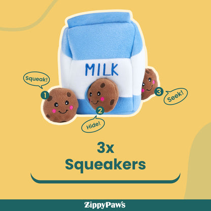 Zippy Paws Zippy Burrows Milk and Cookies Plush Toy for Dogs